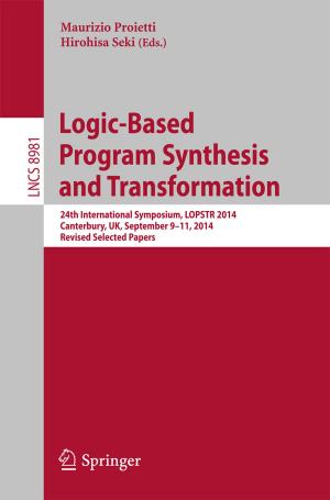 bigCover of the book Logic-Based Program Synthesis and Transformation by 