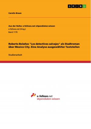 Cover of the book Roberto Bolaños 'Los detectives salvajes' als Stadtroman über Mexico City. Eine Analyse ausgewählter Textstellen by Andreas Georg Hilzensauer