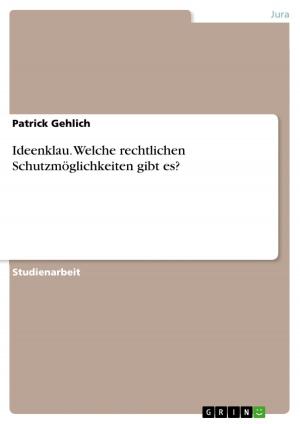 Cover of the book Ideenklau. Welche rechtlichen Schutzmöglichkeiten gibt es? by Manuel Noß