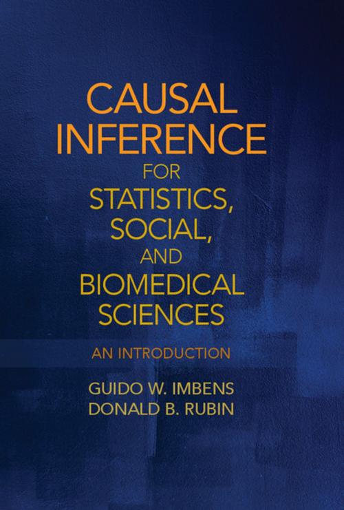 Cover of the book Causal Inference for Statistics, Social, and Biomedical Sciences by Guido W. Imbens, Donald B. Rubin, Cambridge University Press