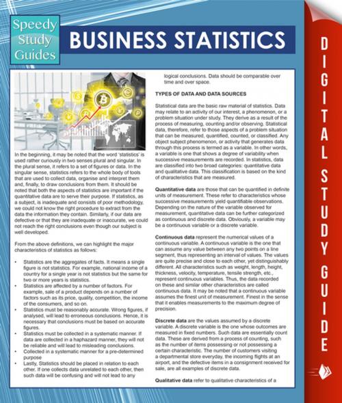 Cover of the book Business Statistics (Speedy Study Guides) by Speedy Publishing, Speedy Publishing LLC