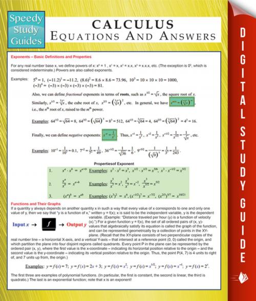 Cover of the book Calculus Equations And Answers (Speedy Study Guides) by Speedy Publishing, Speedy Publishing LLC