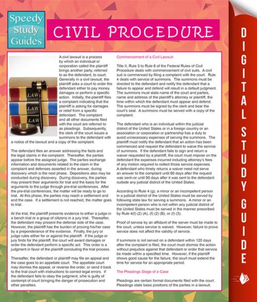 Cover of the book Civil Procedure (Speedy Study Guides) by Speedy Publishing, Speedy Publishing LLC