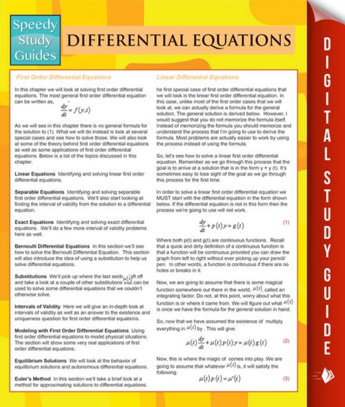 Cover of the book Differential Equations (Speedy Study Guides) by Speedy Publishing, Speedy Publishing LLC