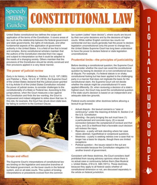 Cover of the book Constitutional Law (Speedy Study Guides) by Speedy Publishing, Speedy Publishing LLC