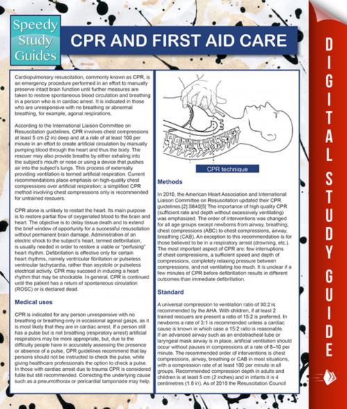 Cover of the book CPR And First Aid Care (Speedy Study Guides) by MDK Publishing, Speedy Publishing LLC