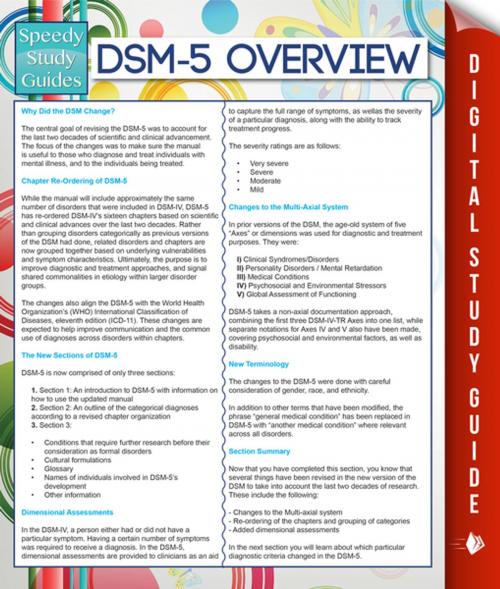 Cover of the book DSM-5 Overview (Speedy Study Guides) by Speedy Publishing, Speedy Publishing LLC