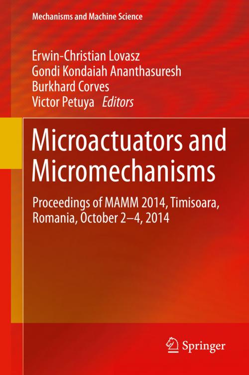 Cover of the book Microactuators and Micromechanisms by , Springer International Publishing