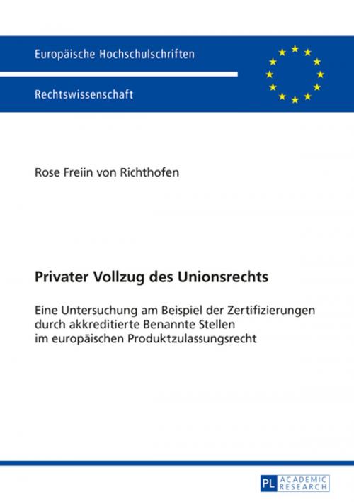 Cover of the book Privater Vollzug des Unionsrechts by Rose von Richthofen, Peter Lang