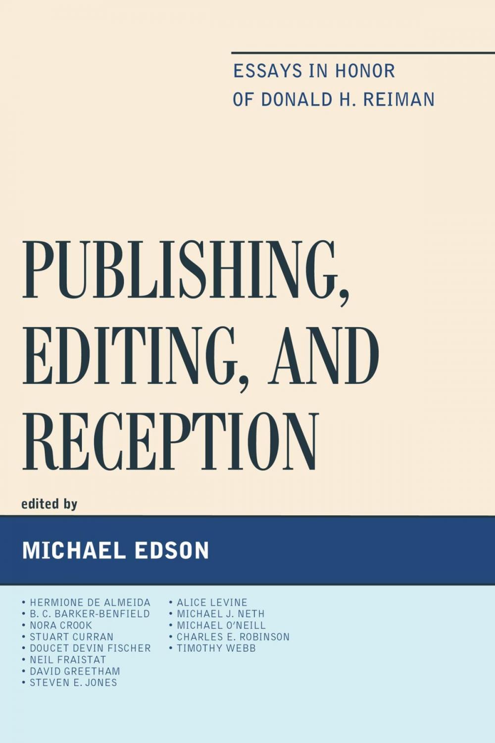Big bigCover of Publishing, Editing, and Reception