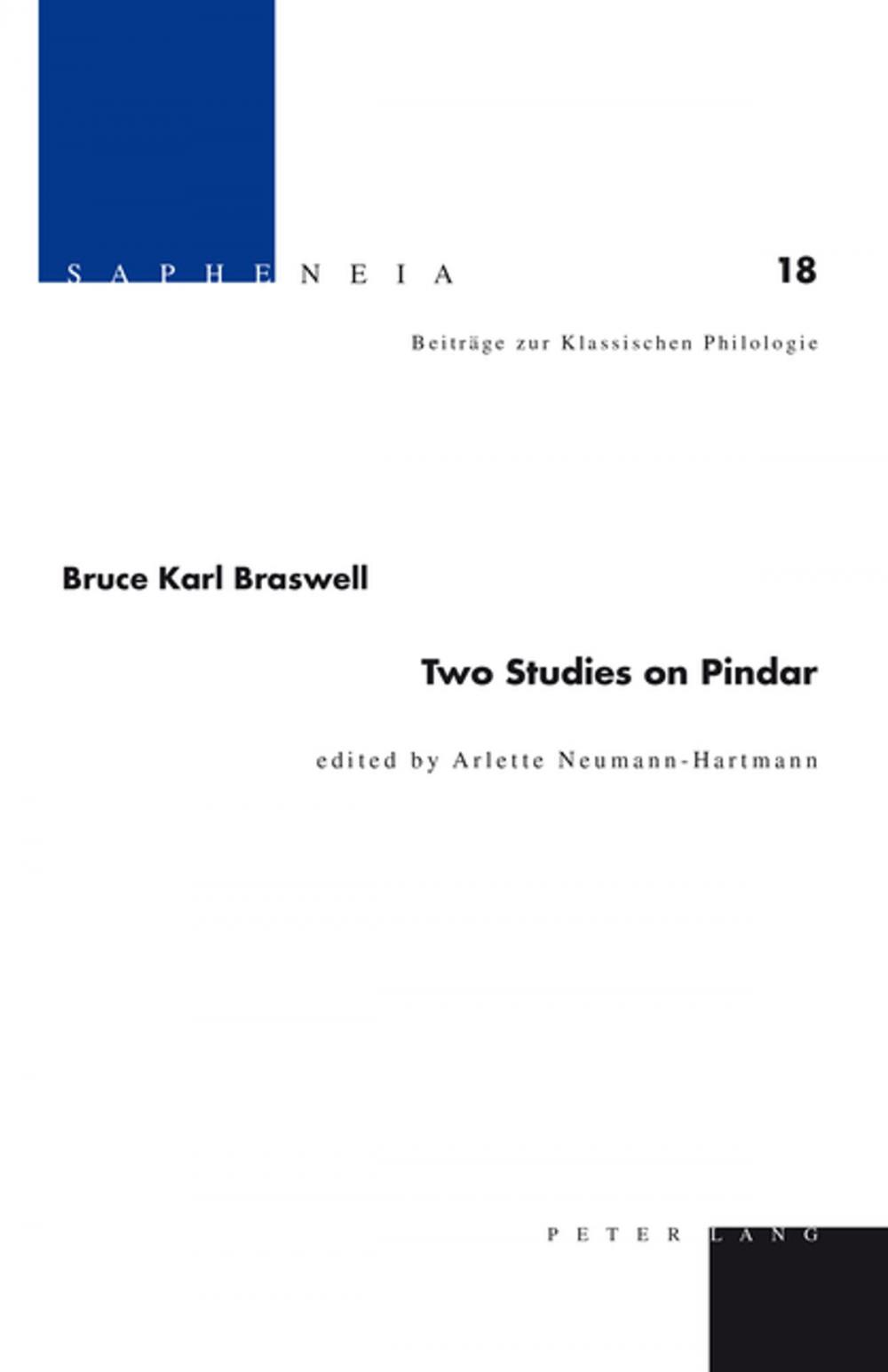 Big bigCover of Two Studies on Pindar