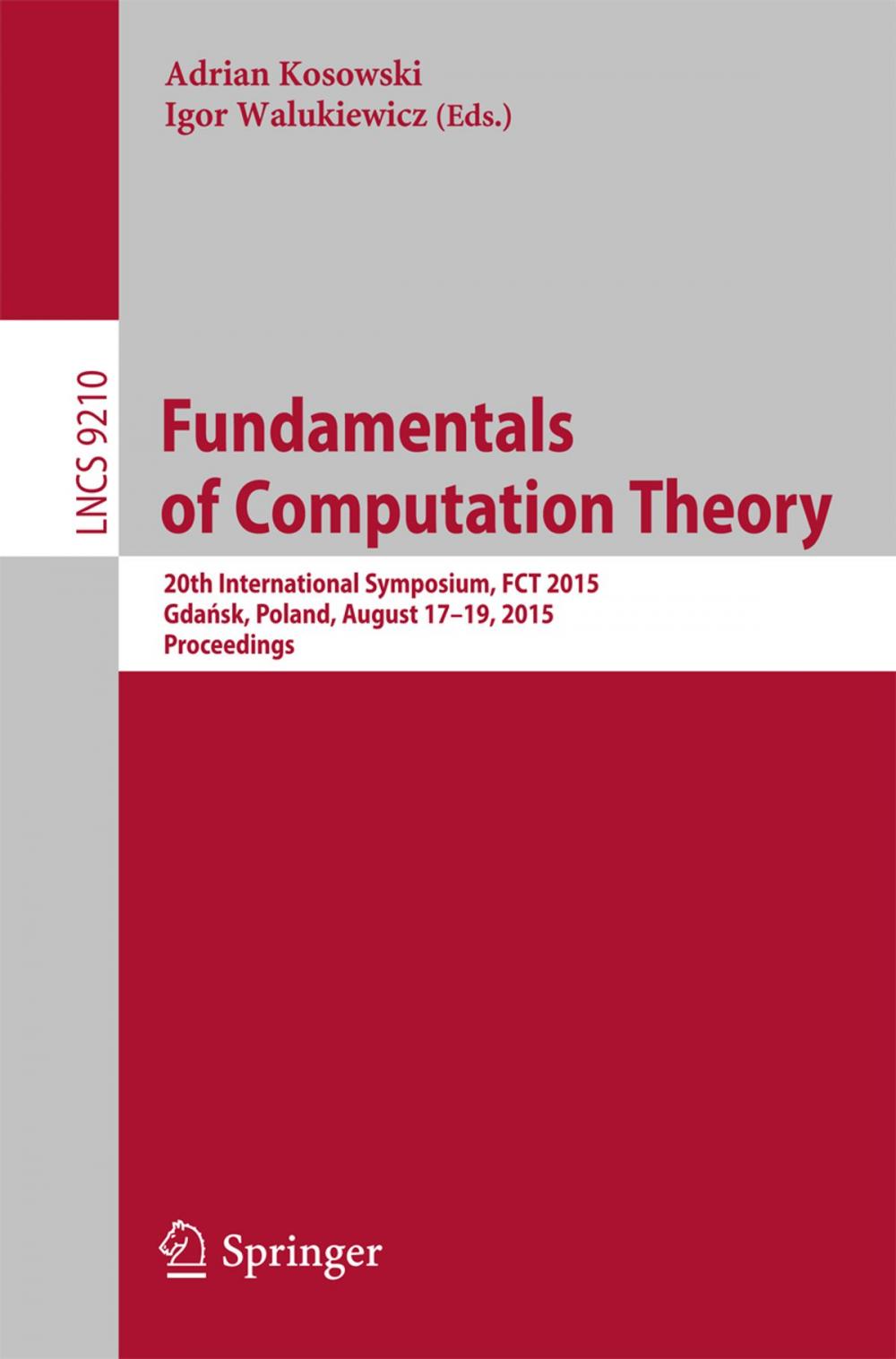 Big bigCover of Fundamentals of Computation Theory
