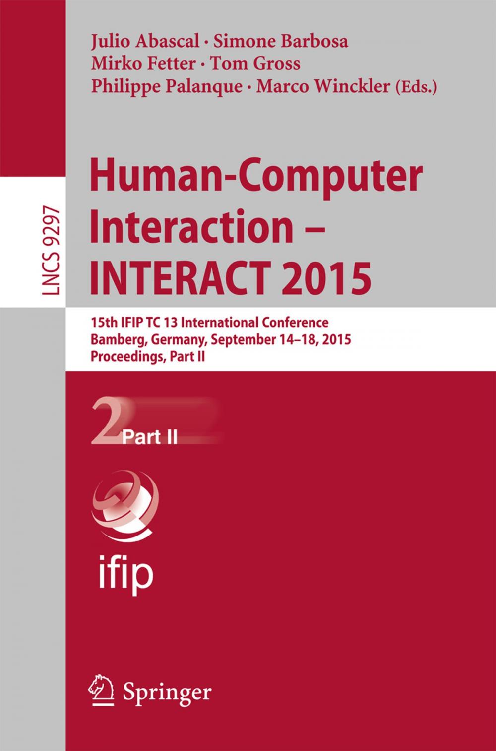 Big bigCover of Human-Computer Interaction – INTERACT 2015