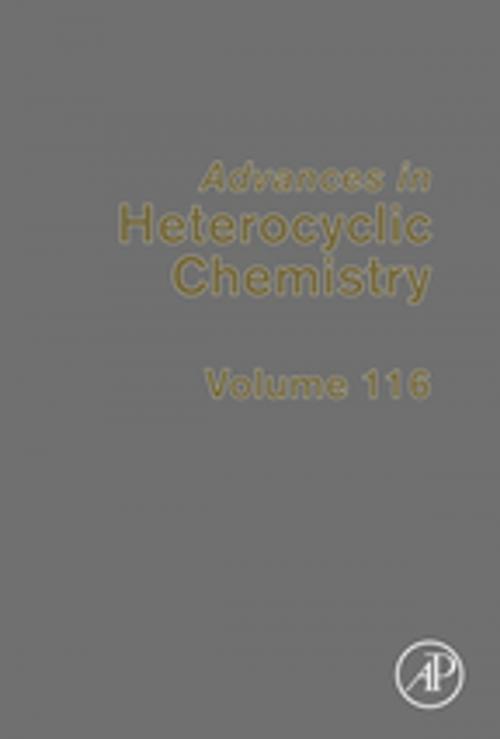 Cover of the book Advances in Heterocyclic Chemistry by Eric F.V. Scriven, Christopher A. Ramsden, Elsevier Science