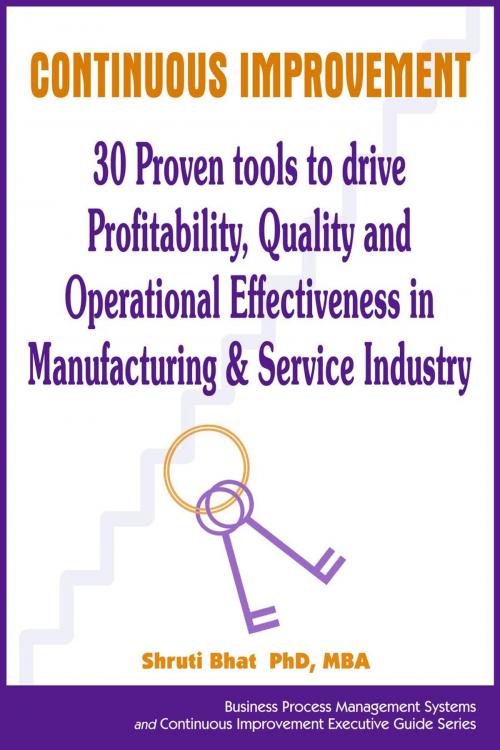 Cover of the book Continuous Improvement- 30 Proven tools to drive Profitability, Quality and Operational Effectiveness in Manufacturing & Service Industry by Shruti Bhat, Shifting Paradigms, Canada