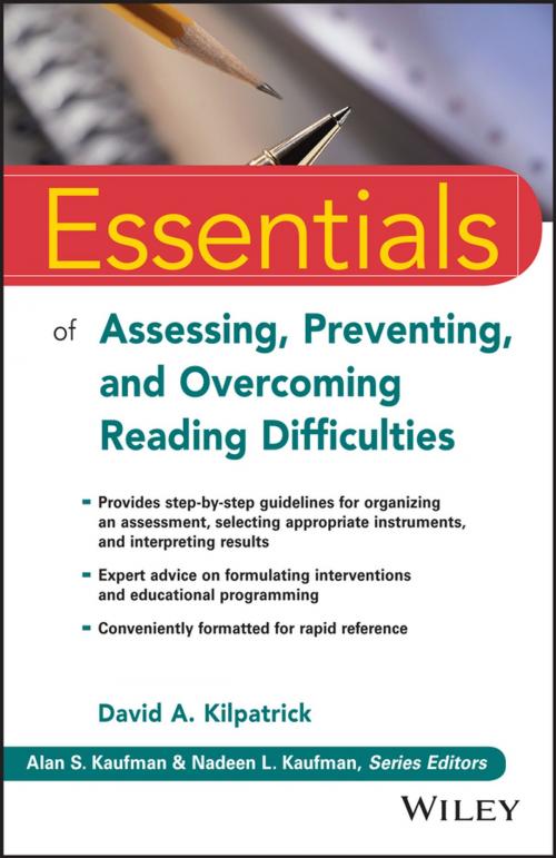 Cover of the book Essentials of Assessing, Preventing, and Overcoming Reading Difficulties by David A. Kilpatrick, Wiley