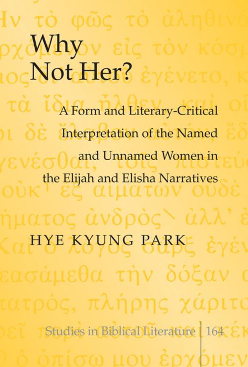 Cover of the book Why Not Her? by Hye Kyung Park, Peter Lang