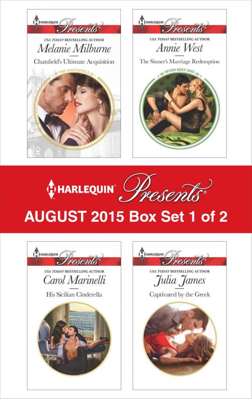 Cover of the book Harlequin Presents August 2015 - Box Set 1 of 2 by Melanie Milburne, Carol Marinelli, Annie West, Julia James, Harlequin