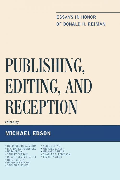 Cover of the book Publishing, Editing, and Reception by , University of Delaware Press