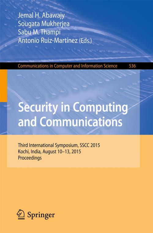 Cover of the book Security in Computing and Communications by , Springer International Publishing
