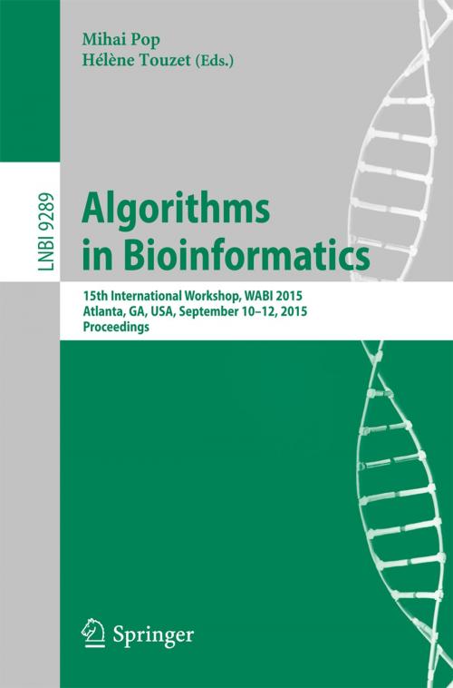 Cover of the book Algorithms in Bioinformatics by , Springer Berlin Heidelberg