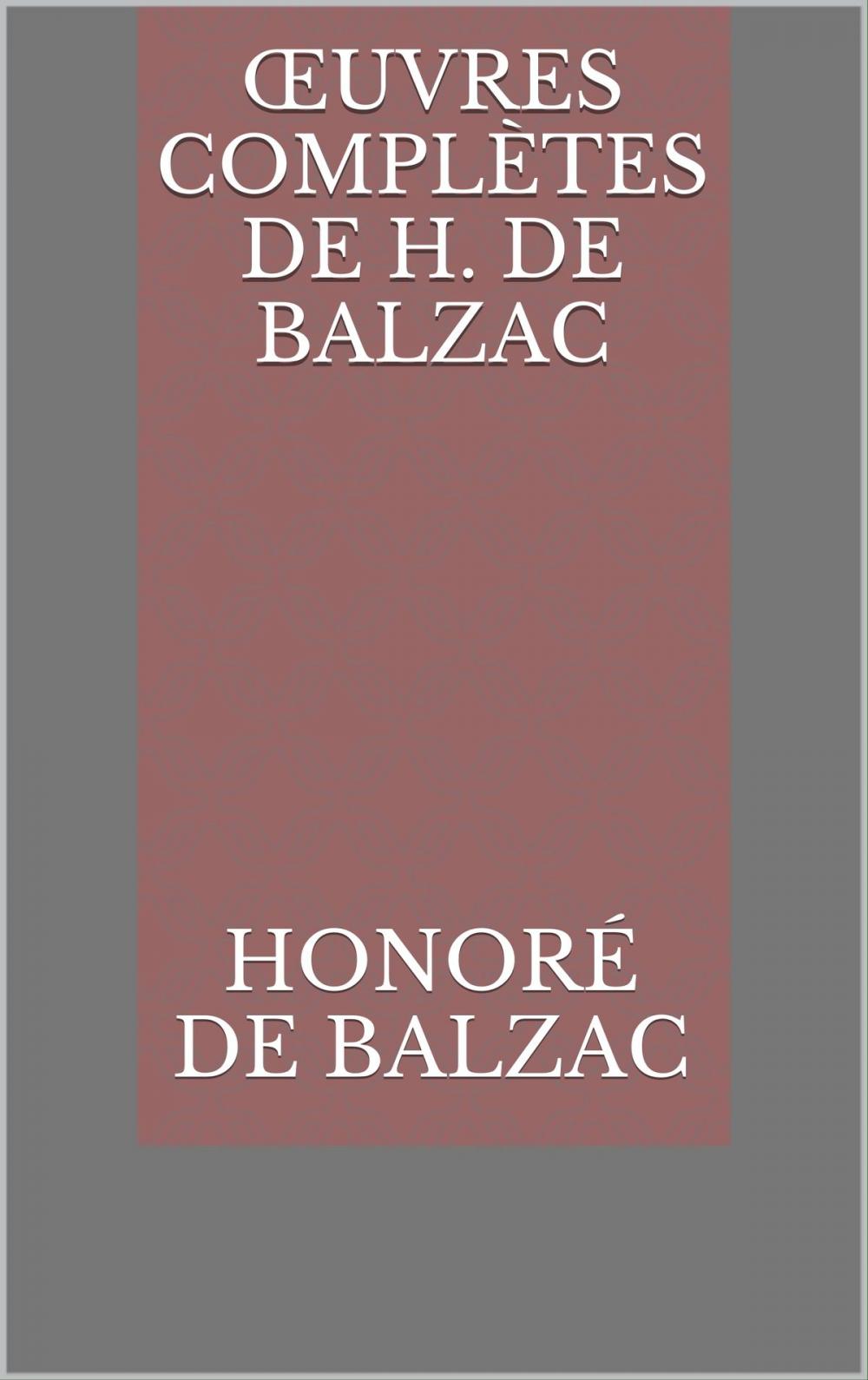Big bigCover of Œuvres complètes de H. de Balzac