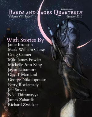Cover of the book Bards and Sages Quarterly (January 2016) by Anna Cates, Lynn Veach Sadler, Peter A. Balaskas, Eugie Foster, Krista Ball