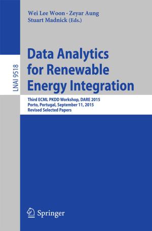Cover of the book Data Analytics for Renewable Energy Integration by Boris Ildusovich Kharisov, Oxana Vasilievna Kharissova