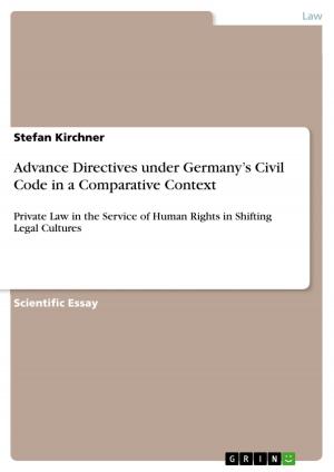 Cover of Advance Directives under Germany's Civil Code in a Comparative Context