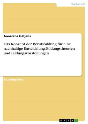 Cover of the book Das Konzept der Berufsbildung für eine nachhaltige Entwicklung. Bildungstheorien und Bildungsvorstellungen by Ida Blick