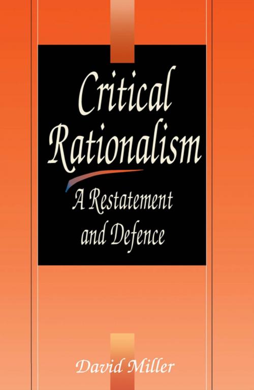 Cover of the book Critical Rationalism by David Miller, Open Court