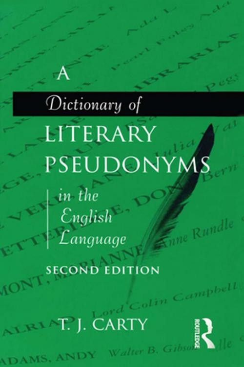 Cover of the book A Dictionary of Literary Pseudonyms in the English Language by , Taylor and Francis