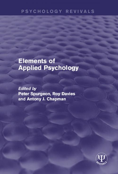 Cover of the book Elements of Applied Psychology by , Taylor and Francis