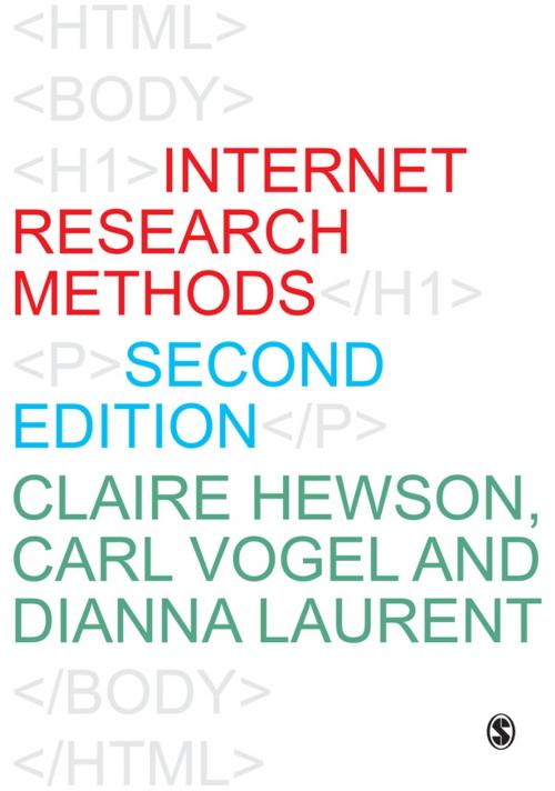 Cover of the book Internet Research Methods by Claire Hewson, Carl Vogel, Dianna Laurent, SAGE Publications