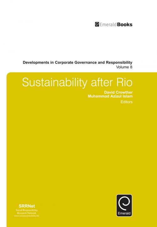 Cover of the book Sustainability after Rio by Professor David Crowther, M. Azizul Islam, Emerald Group Publishing Limited