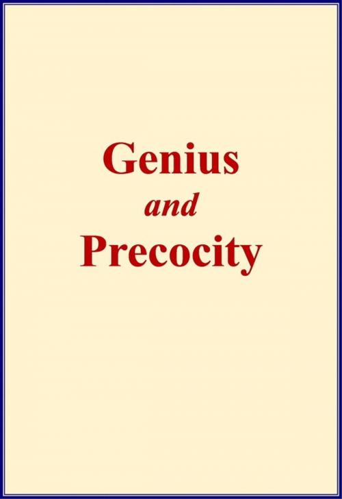Cover of the book Genius and Precocity by James Sully, Editions Le Mono