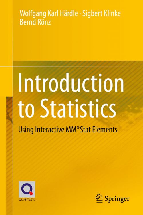 Cover of the book Introduction to Statistics by Wolfgang Karl Härdle, Sigbert Klinke, Bernd Rönz, Springer International Publishing