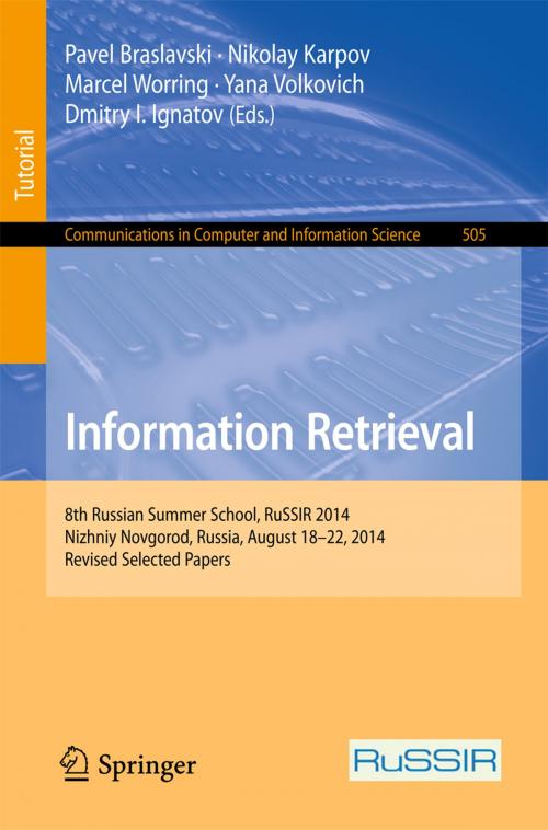 Cover of the book Information Retrieval by , Springer International Publishing