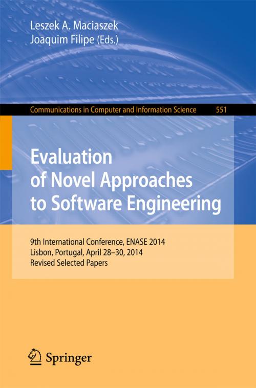 Cover of the book Evaluation of Novel Approaches to Software Engineering by , Springer International Publishing