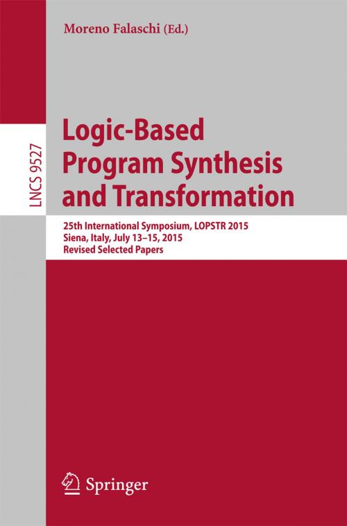 Cover of the book Logic-Based Program Synthesis and Transformation by , Springer International Publishing