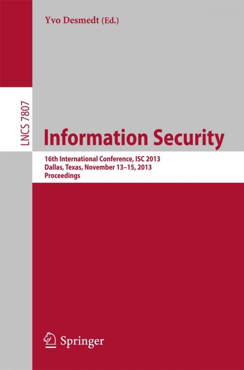 Cover of the book Information Security by , Springer International Publishing