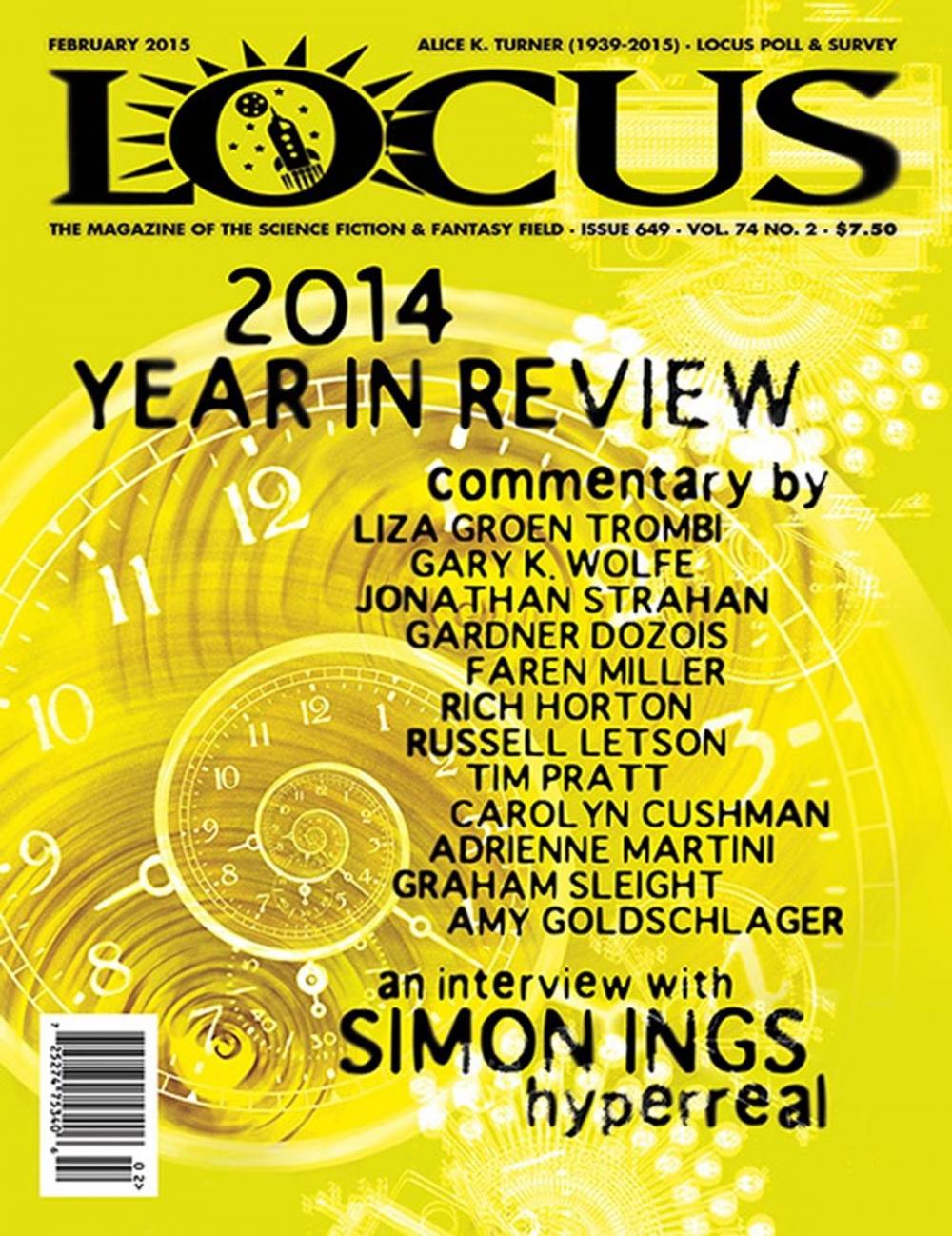 Big bigCover of Locus Magazine Issue #649 February 2015