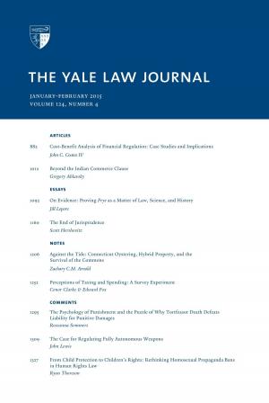 Book cover of Yale Law Journal: Volume 124, Number 4 - January-February 2015
