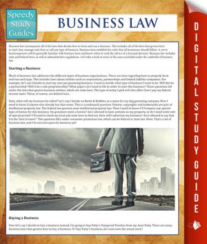 Book cover of Business Law (Speedy Study Guides)