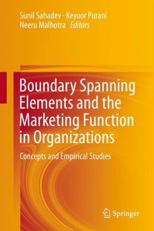 Cover of the book Boundary Spanning Elements and the Marketing Function in Organizations by Shabir H. Lone, Khursheed Ahmad Bhat, Mohammad Akbar Khuroo