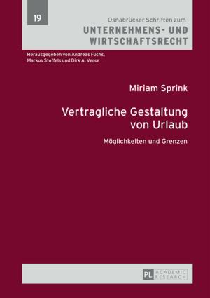 Cover of the book Vertragliche Gestaltung von Urlaub by Klaus Bachmann