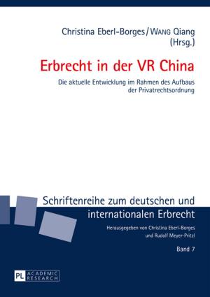 Cover of the book Erbrecht in der VR China by Inga Hildebrand