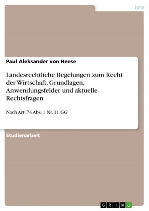 Cover of the book Landesrechtliche Regelungen zum Recht der Wirtschaft. Grundlagen, Anwendungsfelder und aktuelle Rechtsfragen by Franz-Josef Kemnade
