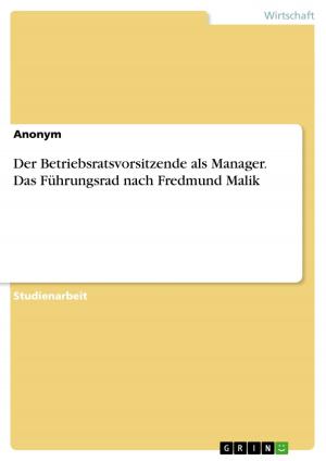 Cover of the book Der Betriebsratsvorsitzende als Manager. Das Führungsrad nach Fredmund Malik by Thomas Spreitzer