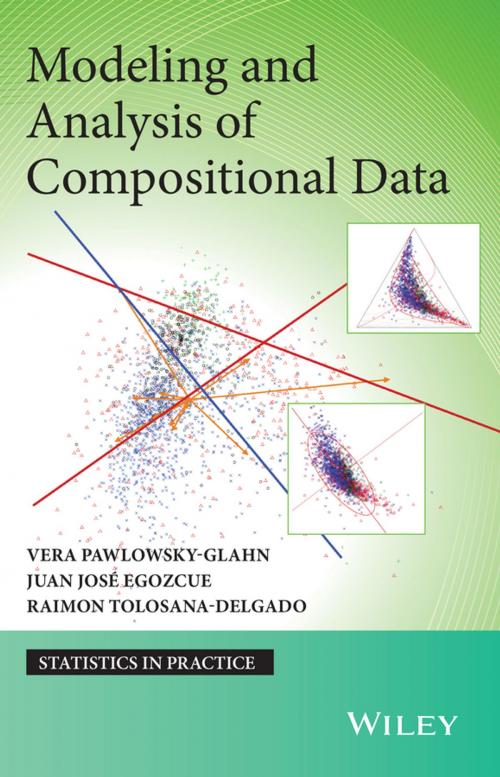 Cover of the book Modeling and Analysis of Compositional Data by Vera Pawlowsky-Glahn, Raimon Tolosana-Delgado, Juan José Egozcue, Wiley